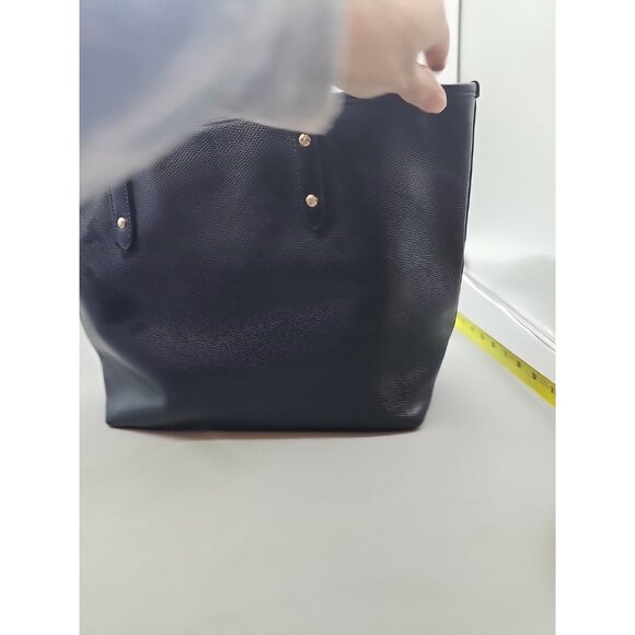 COACH Dark Blue  Leather Tote Bag Large Handled - Picture 3 of 10
